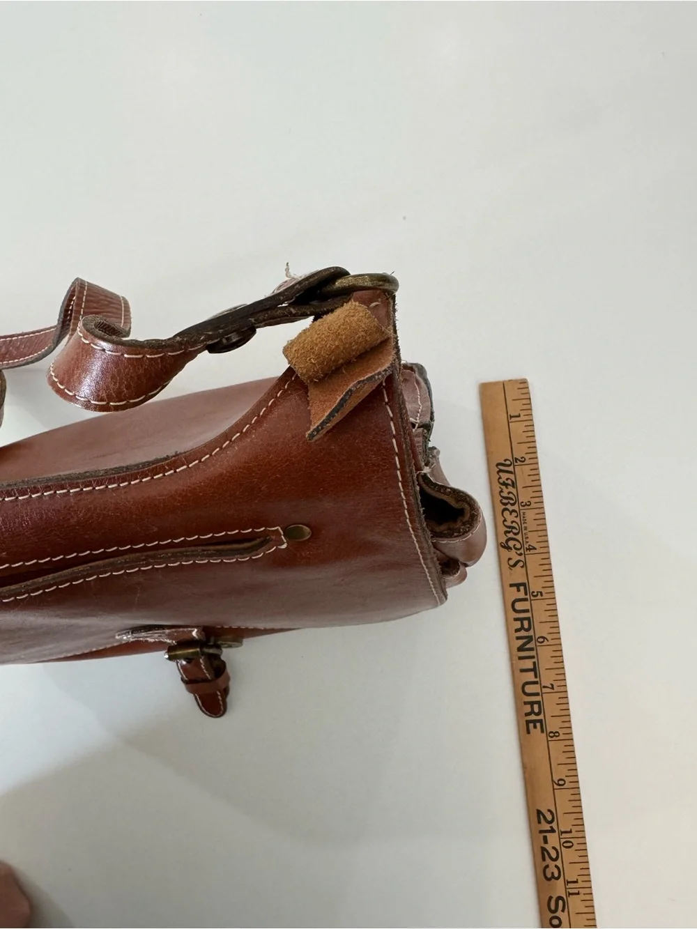 Patricia Nash Cognac Leather Crossbody Saddle Bag - Picture 12 of 12